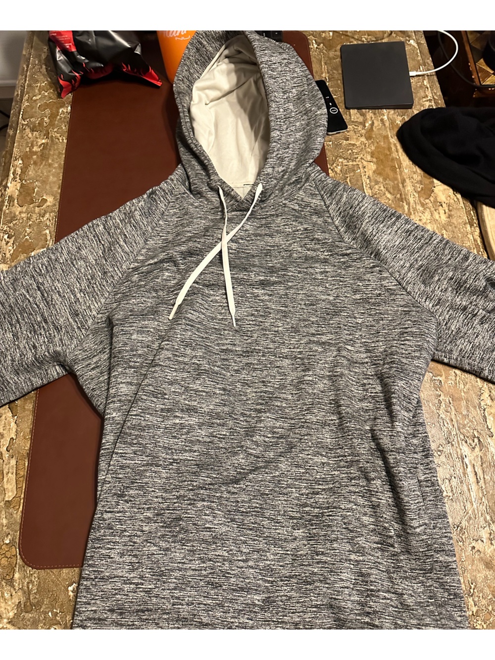 Men’s Heather Gray Pullover Hoodie Sweater
